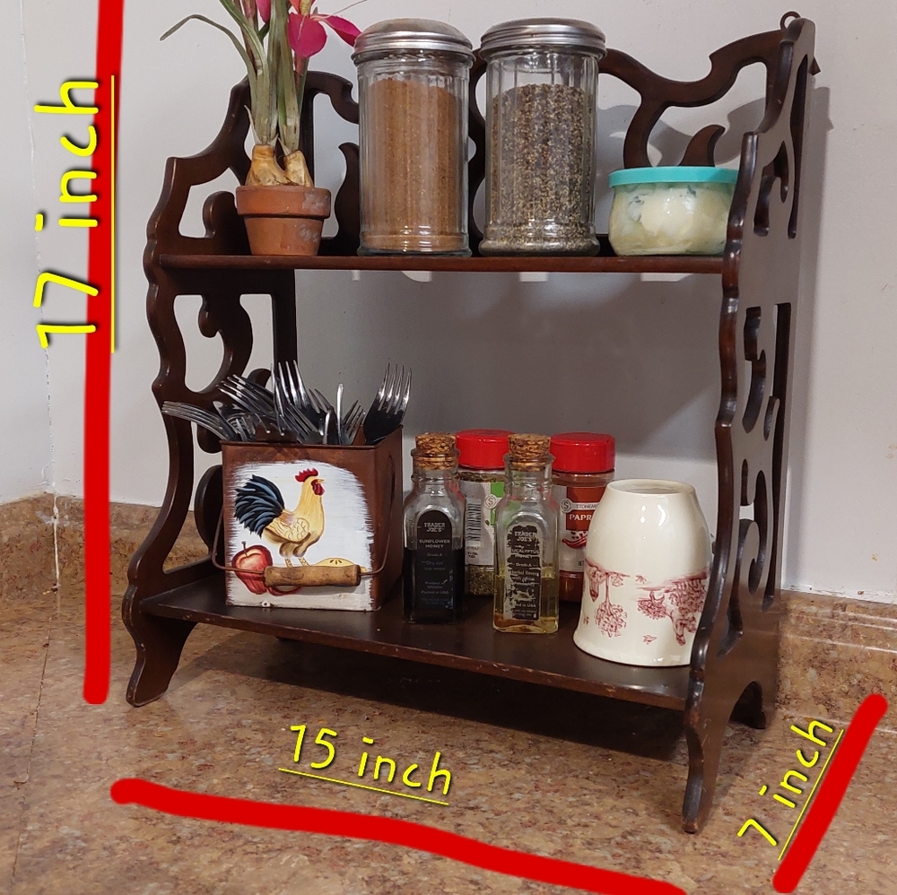 Wooden countertop/spice rack